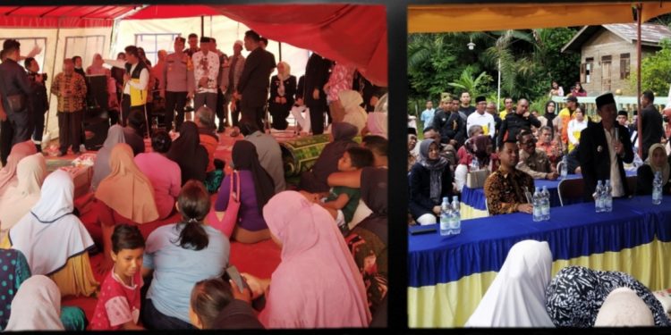 3 Desa Warga Terdampak Banjir Dikunjungi Bupati Rohil dan Salurkan Bantuan Sembako