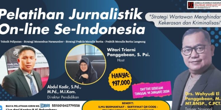 Buruan Daftar, Pelatihan Jurnalistik Online Se-Indonesia Masih Dibuka, Hub No 085272009219