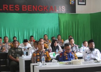 Polres Bengkalis Ikuti Zoom Meeting Bersama TNI, Forkopimda, KPU dan Bawaslu Kesiapan Pemilu 2024