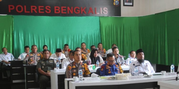 Polres Bengkalis Ikuti Zoom Meeting Bersama TNI, Forkopimda, KPU dan Bawaslu Kesiapan Pemilu 2024