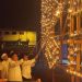 Poto : Kepala Dinas PUPR yang diwakili Sekretaris Erdila Firriadi saat pemasangan lampu colok gambar pembangunan jembatan