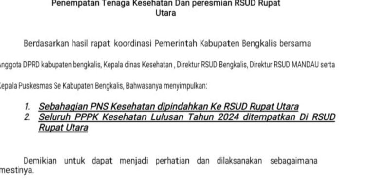 Bupati Kasmarni Menghimbau Isu Yang Berkembang Penerimaan Pegawai Kesehatan