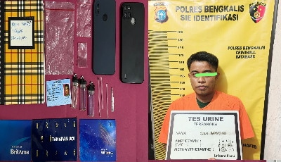 Team Opsnal Sat Narkoba Polres Bengkalis Amankan Tsk Reno di Kediaman