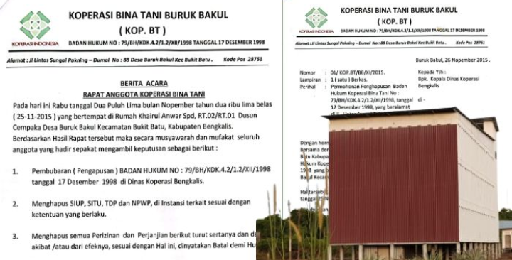 Diduga Pengurus Koperasi Bina Tani Lakukan Jual Beli Lahan Konsesi Tanpa Sepengetahuan Anggota