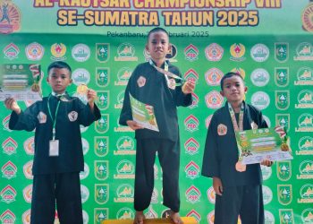 Gagasan Kepsek SDN 23 Bekerjasama Perguruan Pencak Silat Elang Kesatria Bengkalis Raih Medali Emas 