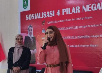 Sampaikan Sosialisasi 4 Pilar Negara Ke Masyarakat, Anggota DPR RI Bunda Iyeth Bustami Sosialisasi kan di Desa Temeran Kab. Bengkalis Provinsi Riau