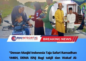 Dewan Masjid Indonesia Taja Safari Ramadhan 1446H, DEMA ISNJ Bagi takjil dan Wakaf Al-Qur’an