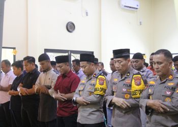 Polres Bengkalis Gelar Sholat Ghoib Berjamaah dalam Rangka Memperingati Bulan Suci Ramadhan 1446 H