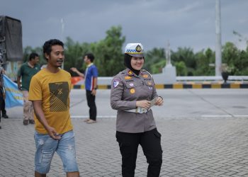 Satlantas Polres Bengkalis Gelar Kampanye Keselamatan di Exit Tol Pinggir