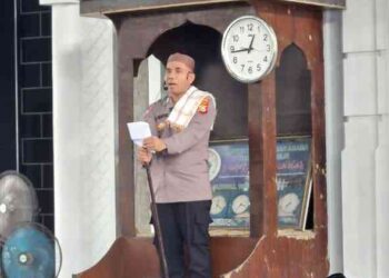 Pasca demo dipanipahan polres Rohil bersama Brimob gelar jumat sebagai cooling sytem 