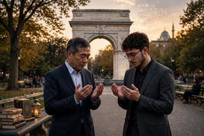 Prof Jiang Baca Syahadat di Trotoar New York, Tauhid Jadi Sorotan