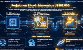 Bitcoin Tembus US$87.000, Dana Institusional Mulai Mengalir