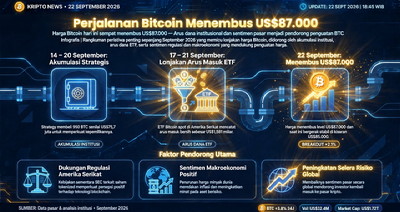 Bitcoin Tembus US$87.000, Dana Institusional Mulai Mengalir