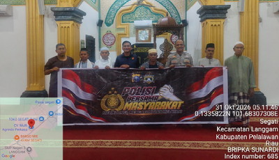 Subuh Keliling di Segati, Polsek Langgam Soroti Ancaman Hoaks di Masyarakat
