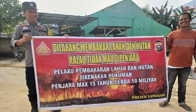 Tak Bosan Cegah Karhutla, Polsek Langgam Terus Ingatkan Warga Segati